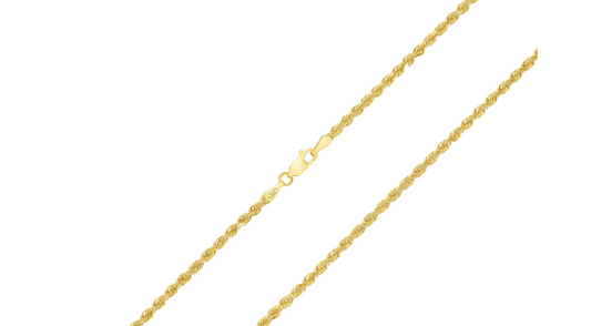 2MM - Solid Diamond Cut Rope Chain